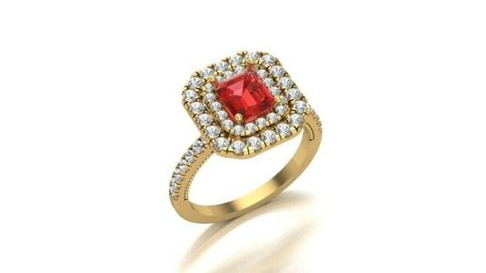 Emerald Double Halo Ring