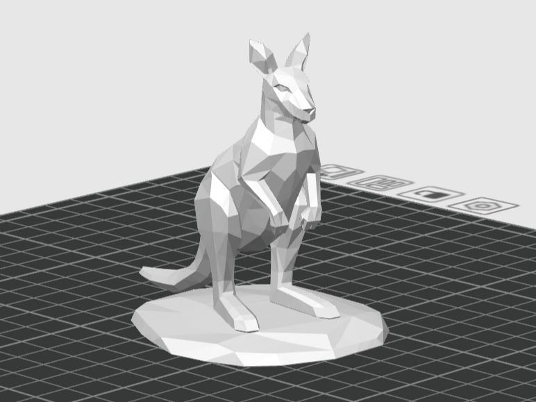 Kangaroo lowpoly style figurine