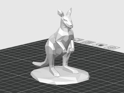 Kangaroo lowpoly style figurine