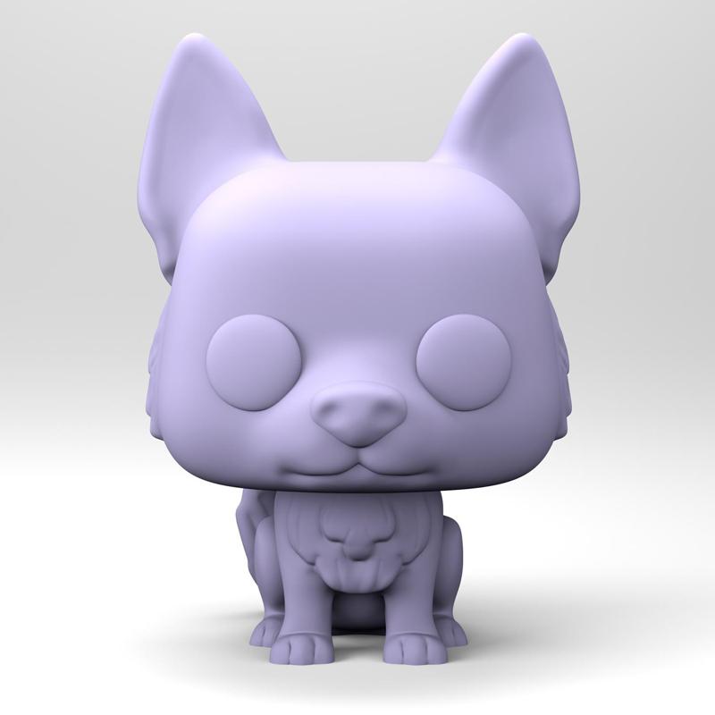 A dog in a Funko POP style. German Shepherd, Husky