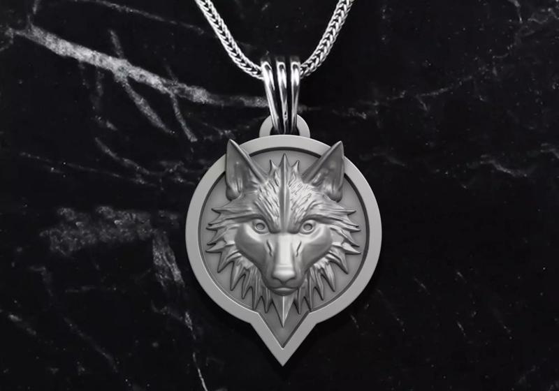 WOLF HEAD PENDANT M03