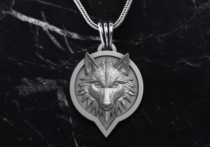 WOLF HEAD PENDANT M03