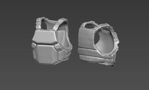 chest armor Vest 3d model Action Figures 1:12