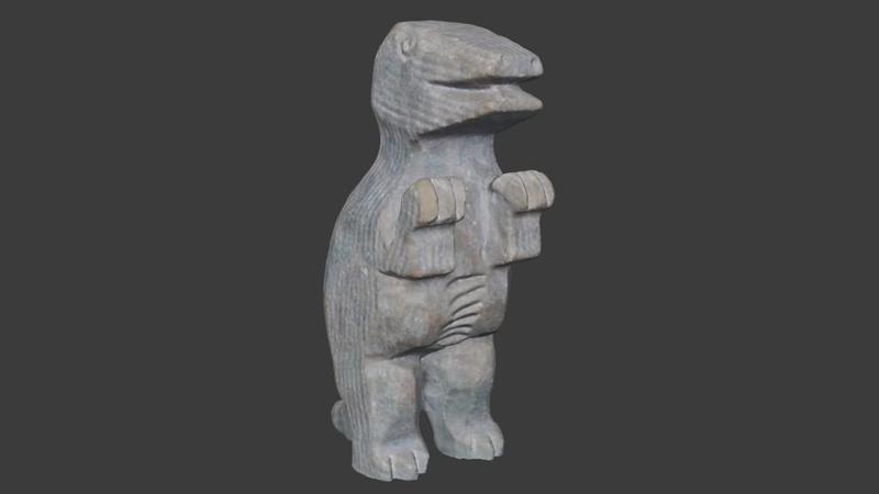 Hand Carved Stone Dinosaur Statue