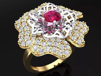 Mesh flower ring - Italian rings - Womens Rings - N6608