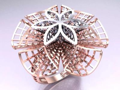 Mesh flower ring - Italian rings - Womens Rings - N5319
