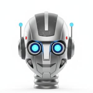 Futuristic Robot Head Bust 3D Print Model - Sci-Fi Desktop Sculpture & Decor
