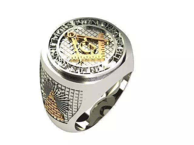 Masonic signet ring with gem