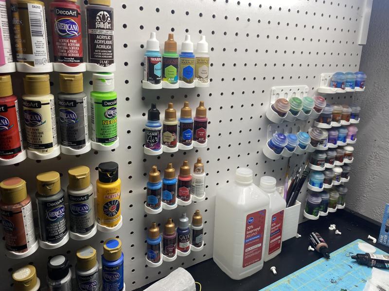 Pegboard Paint Rack