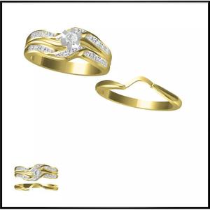 JCD Format Minimalist bridal set rings 3dm jewelry