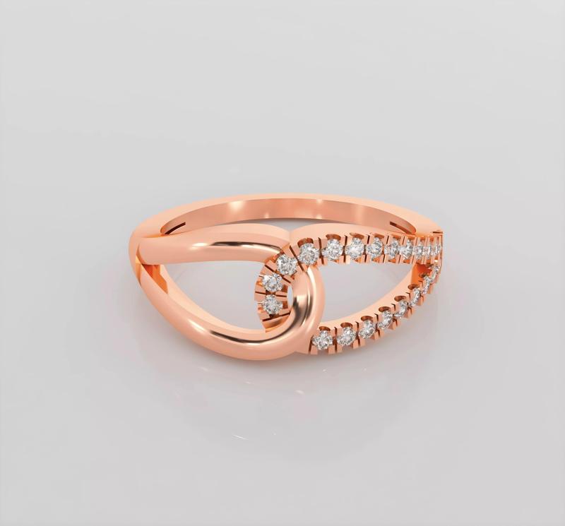 Knot Italian diamond ring 3dm stl render detail