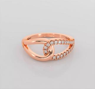 Knot Italian diamond ring 3dm stl render detail