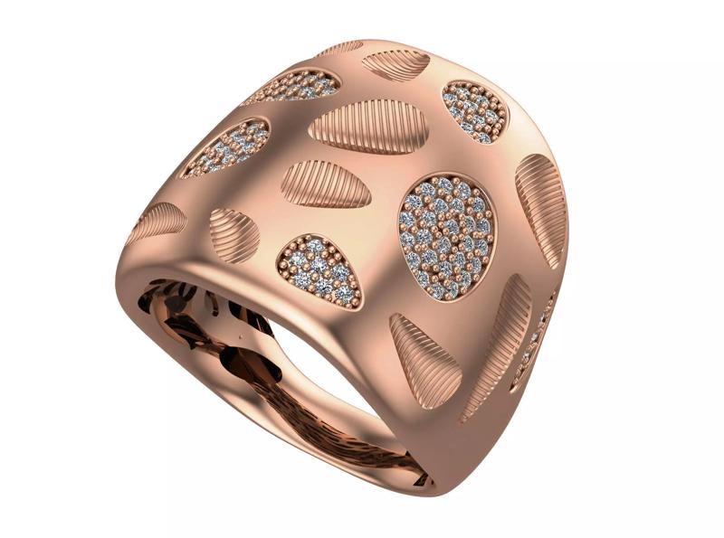 Bones Holes High Jewelry Italian Cocktail Diamond Ring