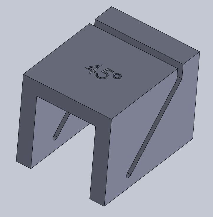 45° marker for pipes or wood.