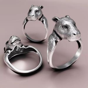 Hippopotamus RING 7US Pygmy Hippopotamus