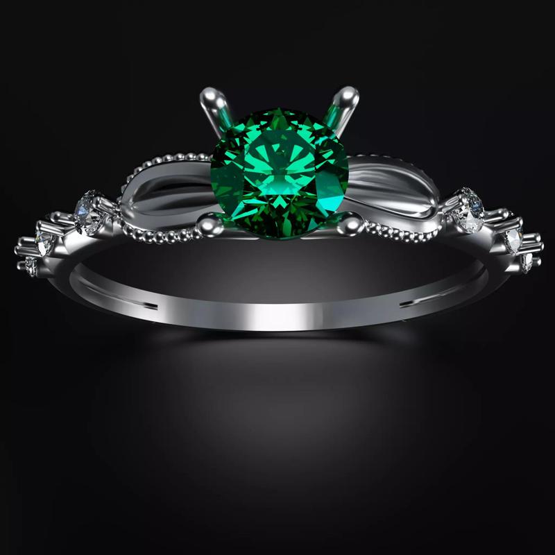 Infinity Engagement Ring with Side Stones