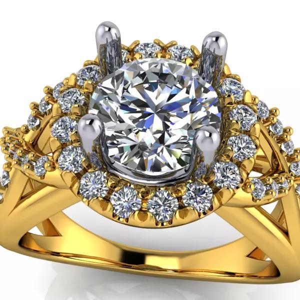 Glamorous Halo Split Bridal Ring Infinity Style USA size 7