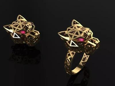 caiters  fusion panther  ring  earring 3d print models women