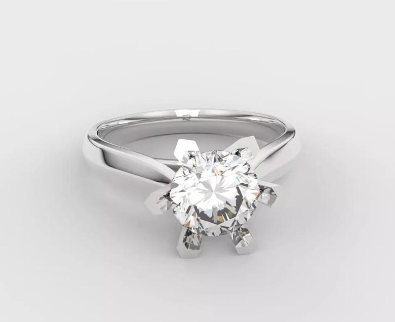 Arrow 6 claw 1 carat diamond ring