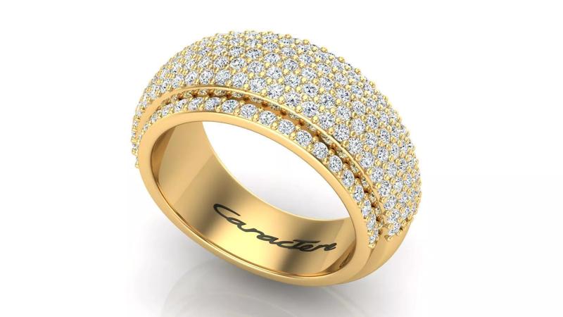 Domed Engagement Ring