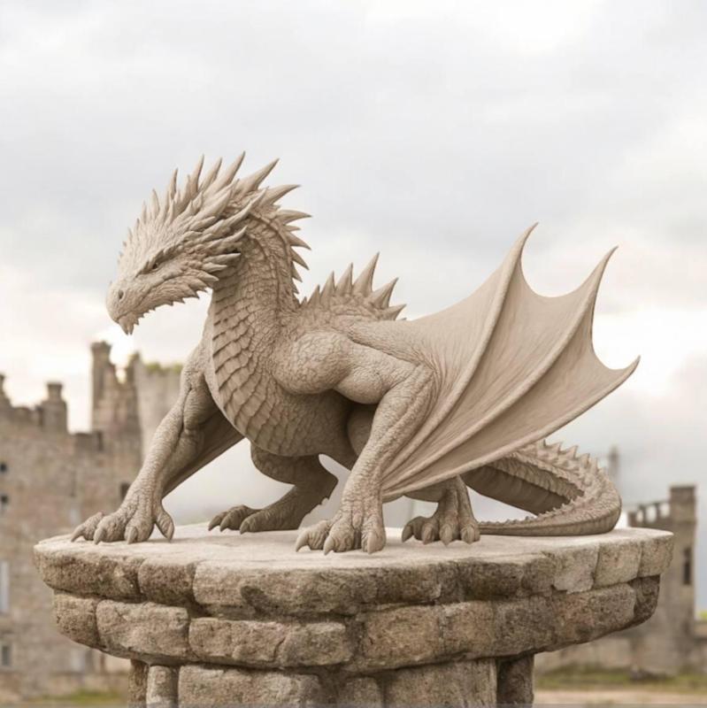Majestic Guardian Dragon Statue