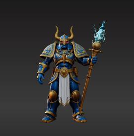 Dusty Brotherhood Leader - Horned Helmet Arcane Warrior Figure (Sci-Fi 32mm Scale)