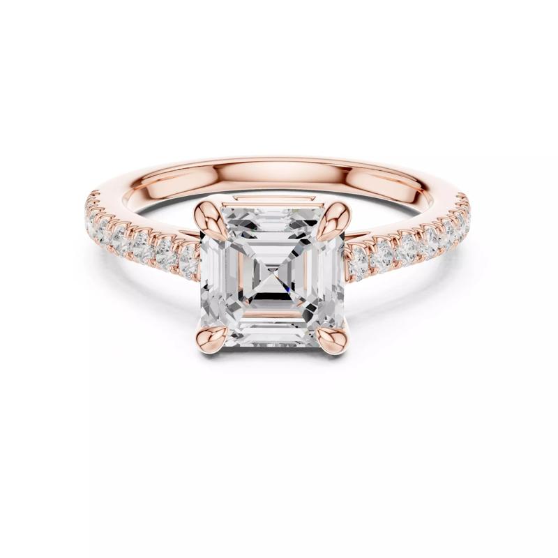 Asscher Cut Diamond Engagement Wedding Ring 3DM STL Video