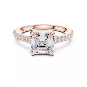 Asscher Cut Diamond Engagement Wedding Ring 3DM STL Video