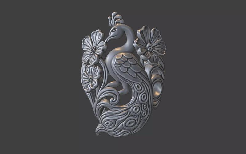 art nouveau floral peacock ring nature inspired v2