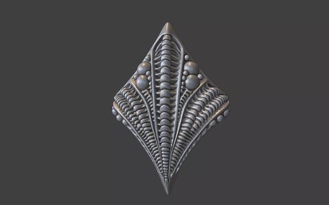 bioorganic giger style diamond shaped ring  v17
