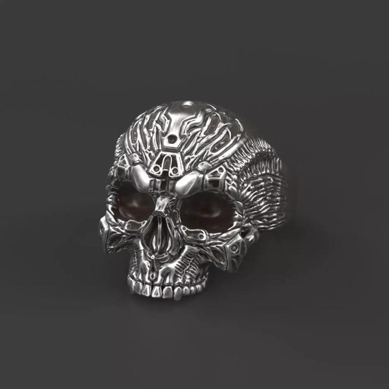 Biomechanical Skull Ring
