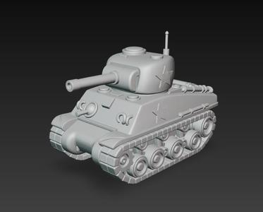 World War II Sherman Tank 3D Model – Tanque Histórico para Impresión 3D