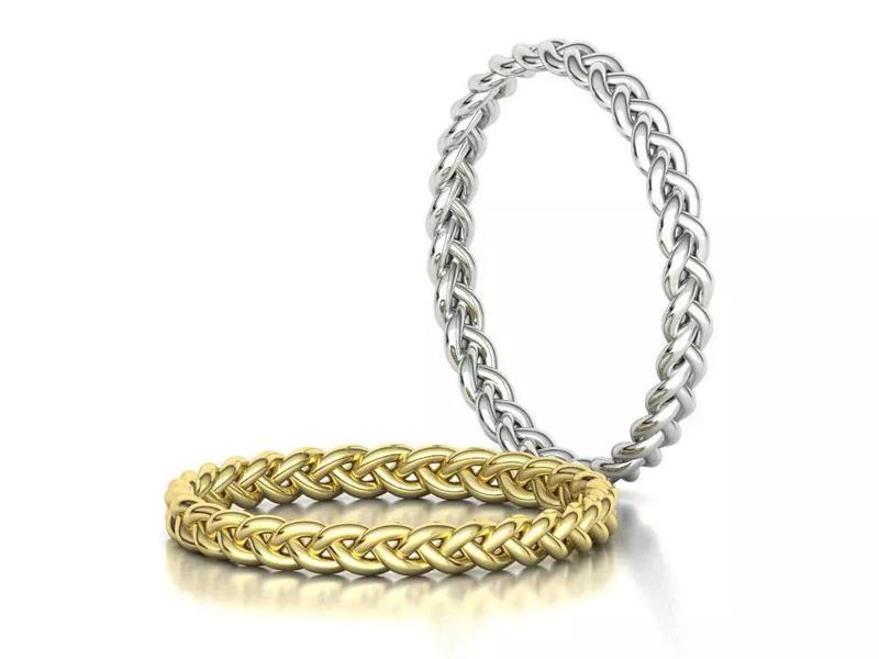 Braided ring wedding band N0270
