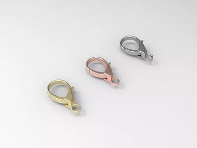 Lock chain bracelet wristband 3D print model lobster clasp