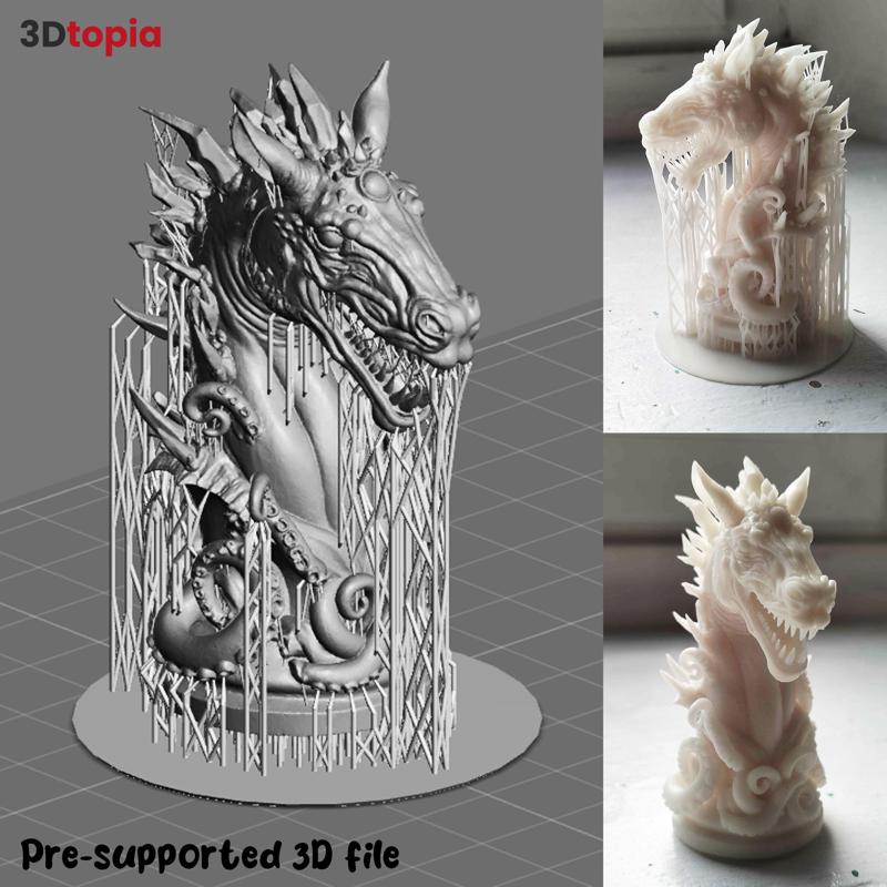Cthulhu Knight - Lovecraft Chess Piece (Pre-Supported STL)