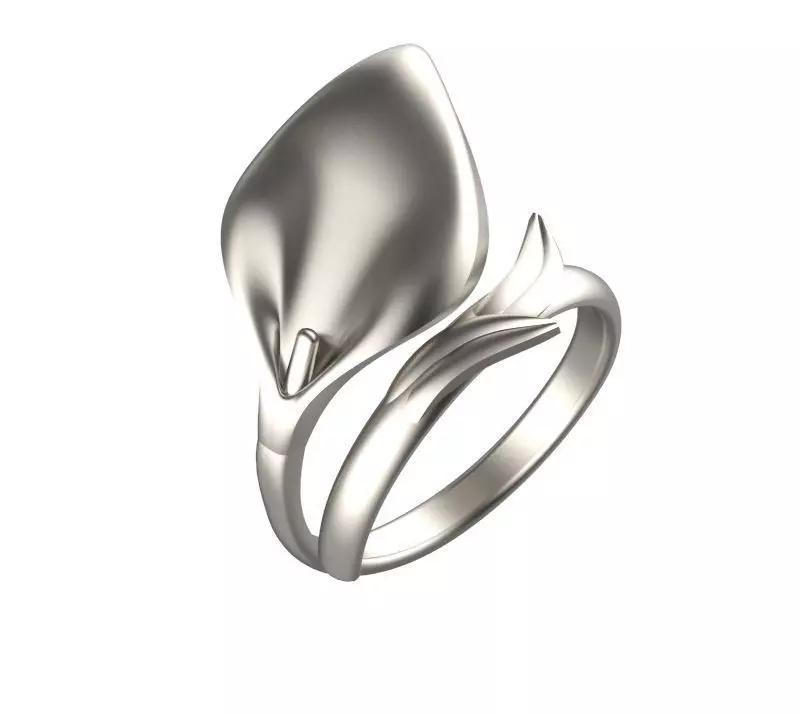 Adjustable Arum Lily Flower Ring
