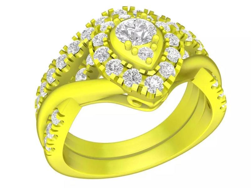 7343 luxury korean style diamond engagement women ring