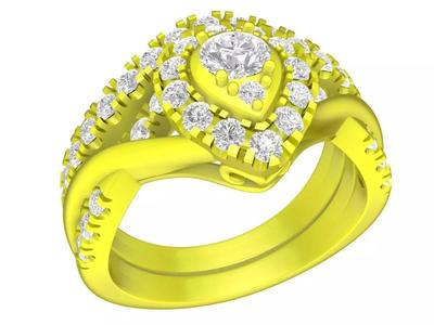 7343 luxury korean style diamond engagement women ring