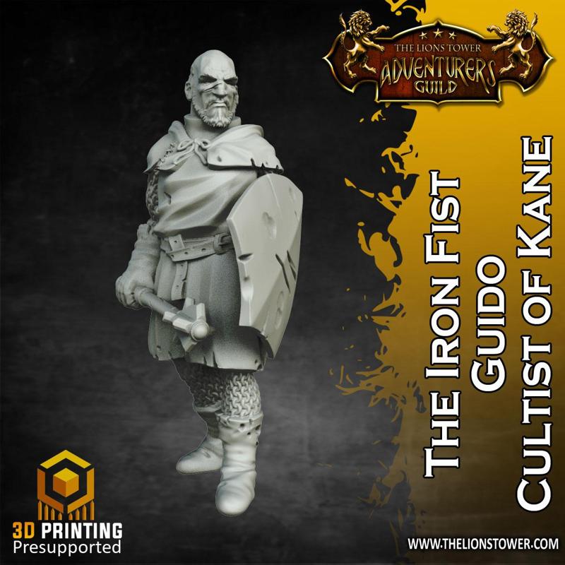 The Iron Fist, Guido - Cultist of Kane (32mm scale, Pre-supported miniature)