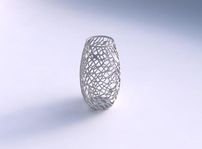 Spacious vase with faceted and twisted organic lattice 2