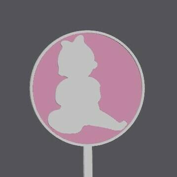 Cupcake Topper - Bossy Baby Girl 1