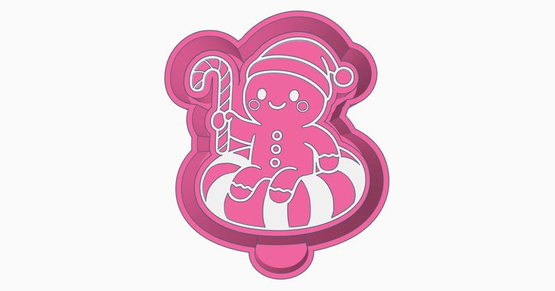 Gingerbread Peppermint Float Freshie STL