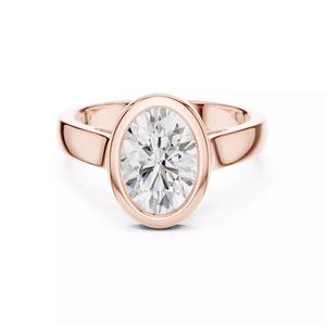 Solitaire Oval Cut Bezel Set Diamond Engagement Ring File Video