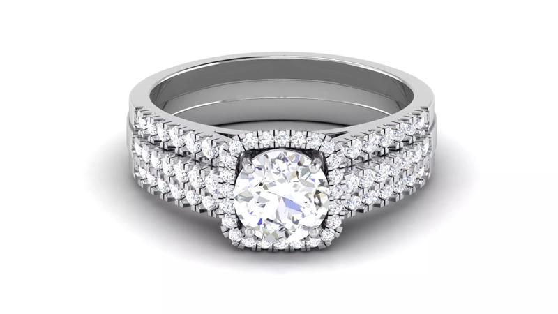 Solitaire Wedding Engagement Halo Ring 3dm STl OBJ FBX Details