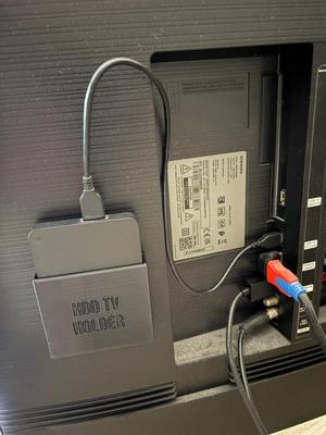 External Hard Drive Mount for TV (with Cable Hole)
