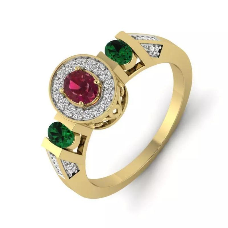 Women Diamond Ring 3dm STL  Render Details - PR-022 DIA