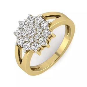 Light Weight Yellow Gold Diamond Ring  -PR-006 DIA