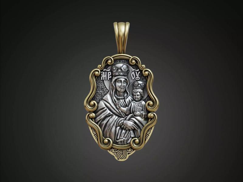 The Bar Icon of the Mother of God Detailed Amulet