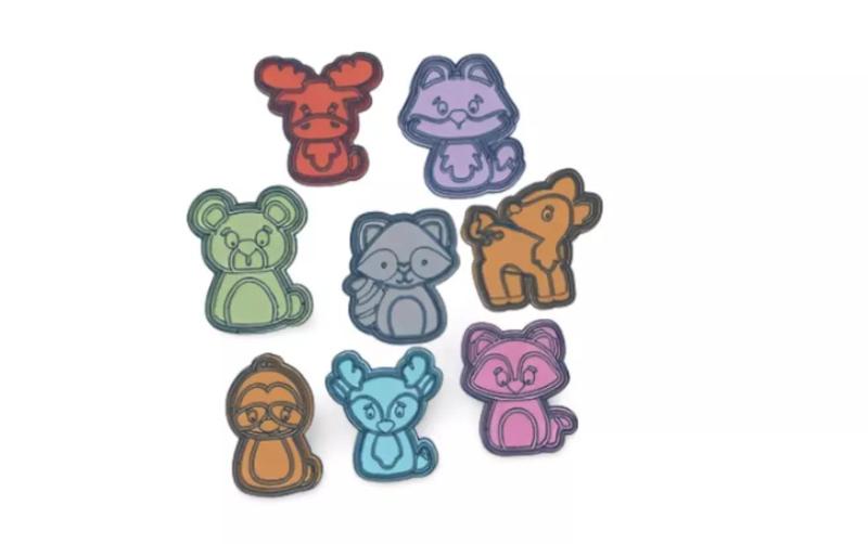 SET X 8 CORTANTES ANIMALES ANIMALITOS DEL BOSQUE WOODLAND