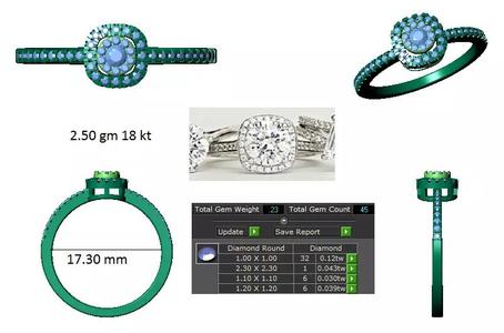 Ladies Ring 38 Collection With Diamond setting